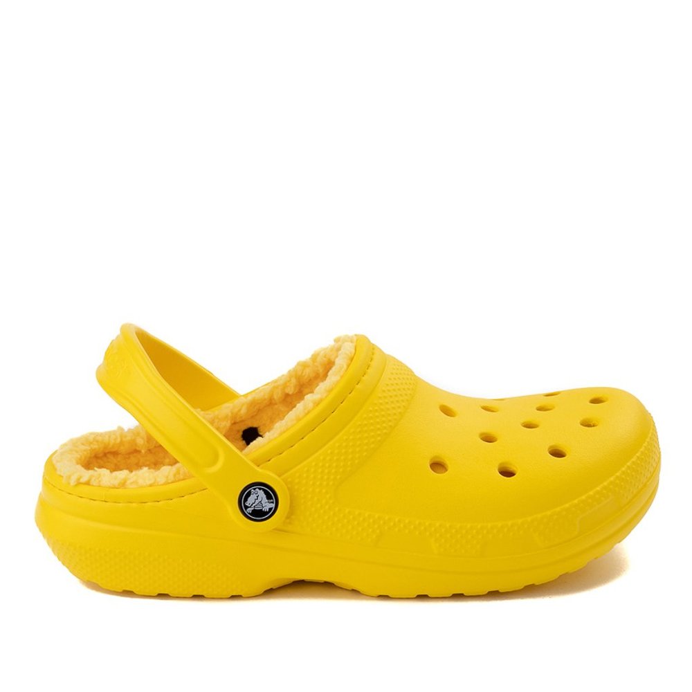 NWT Crocs Classic Fuzz-Lined Clog - Lemon M6 W8
